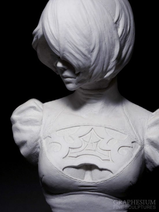 2b Nier Automata Stone Bust Graphesium Fine Sculptures 2b Nier Automata Stone Bust Graphesium Fine Sculptures